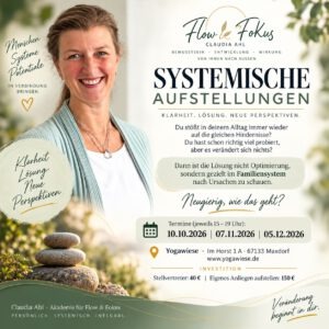Inner Journey &ndash; Systemische Aufstellungen &ndash; 10.10.2026 | 07.11.2026 | 05.12.2026 &ndash; Yogawiese Maxdorf