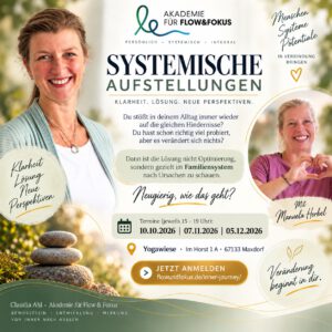 Inner Journey – Systemische Aufstellungen – 10.10.2026 | 07.11.2026 | 05.12.2026 – Yogawiese Maxdorf